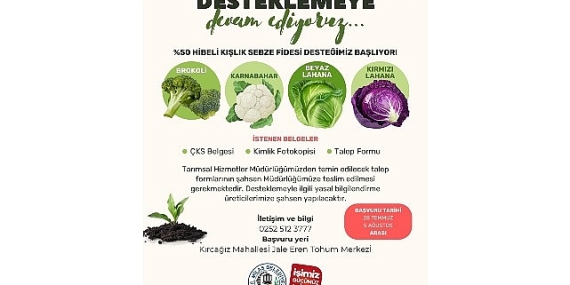 Yüzde 50 Hibelı Kışlık Sebze Fidesi Başvuruları Başlıyor