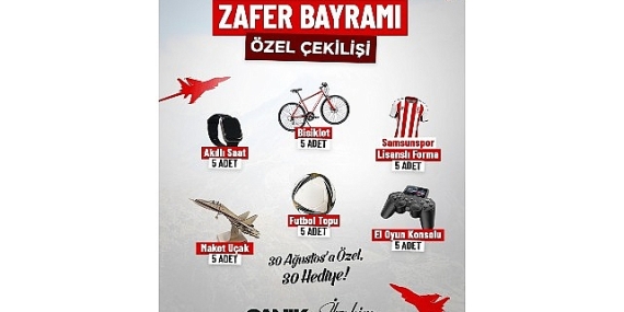 Canik Belediyesi’nden 30 Ağustos’a Özel 30 Hediye