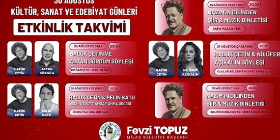 Kültür Sanat ve Edebiyat’ın Kalbi Milas’ta Atacak