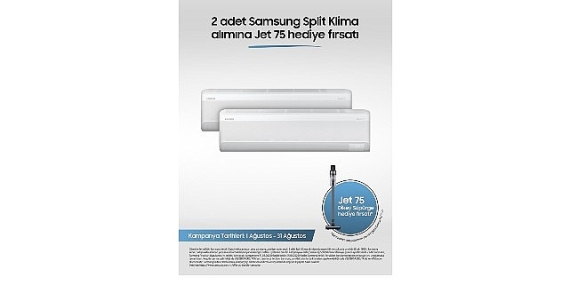 Samsung WindFree™ Split Klimalarda 2’li alımda JET 75 Dikey süpürge hediye!