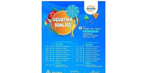 Selçuklu Seyir Tepesi hafta sonu uçurtma şenliğine ev sahipliği yapacak