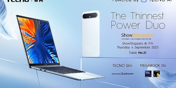TECNO, IFA ShowStoppers 2025’te TECNO Slim Akıllı Telefonlarını ve Yapay Zeka Destekli Dizüstü Bilgisayarlarını Tanıtacak