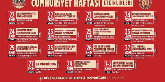 Cumhuriyet’in 102. Yılı Küçükçekmece’de Bir Dizi Etkinlikle Kutlanacak