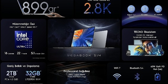 TECNO’dan Rekor Kıran İnovasyon: Megabook S14 Sadece 899 Gram Ağırlığında!