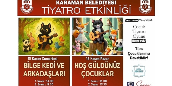 Karaman Belediyesi’nden Çocuklara Ücretsiz Tiyatro
