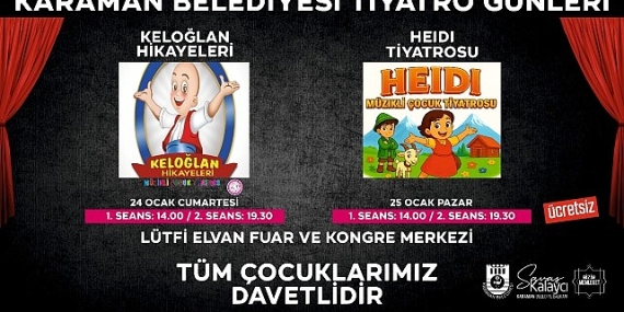 Karaman Belediyesi’nden Çocuklara Tiyatro Şöleni