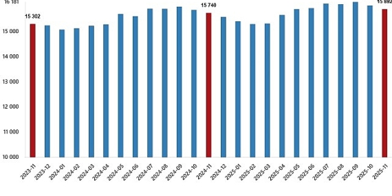 Ücretli Çalışan İstatistikleri, Kasım 2025