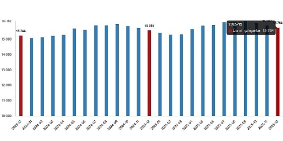 Ücretli Çalışan İstatistikleri, Aralık 2025