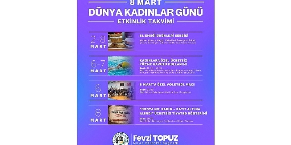 Milas Belediyesi 8 Mart’ı Birbirinden Farklı Etkinliklerle Karşılayacak