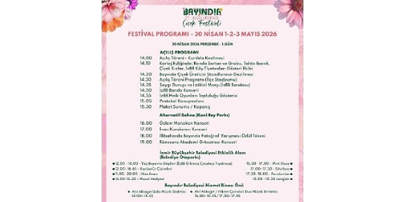 27. Uluslararası Bayındır Çiçek Festivali’nin Programı Belli Oldu